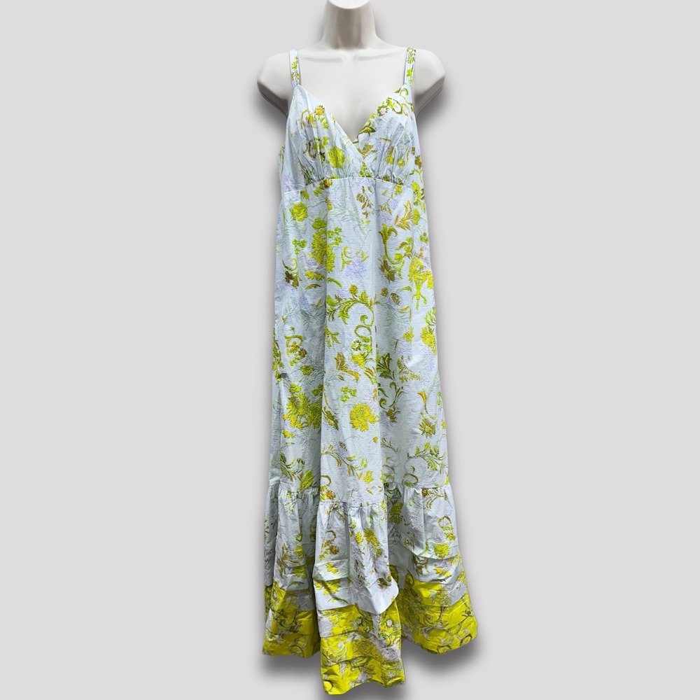 Anthropologie Selene Flounced Maxi Dress Womens 10 Floral Babydoll NWT Cotton
